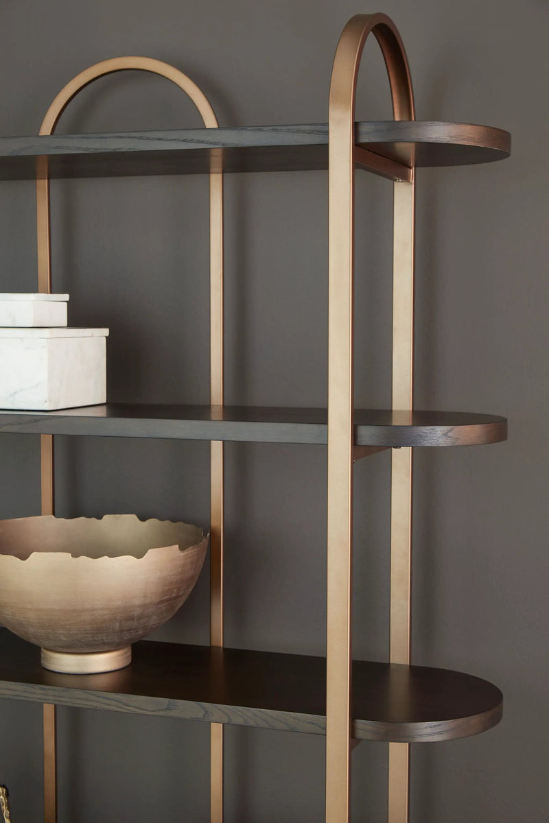 Brentmour - Bookcase - Brown / Gold Finish by Unique Piece Furniture