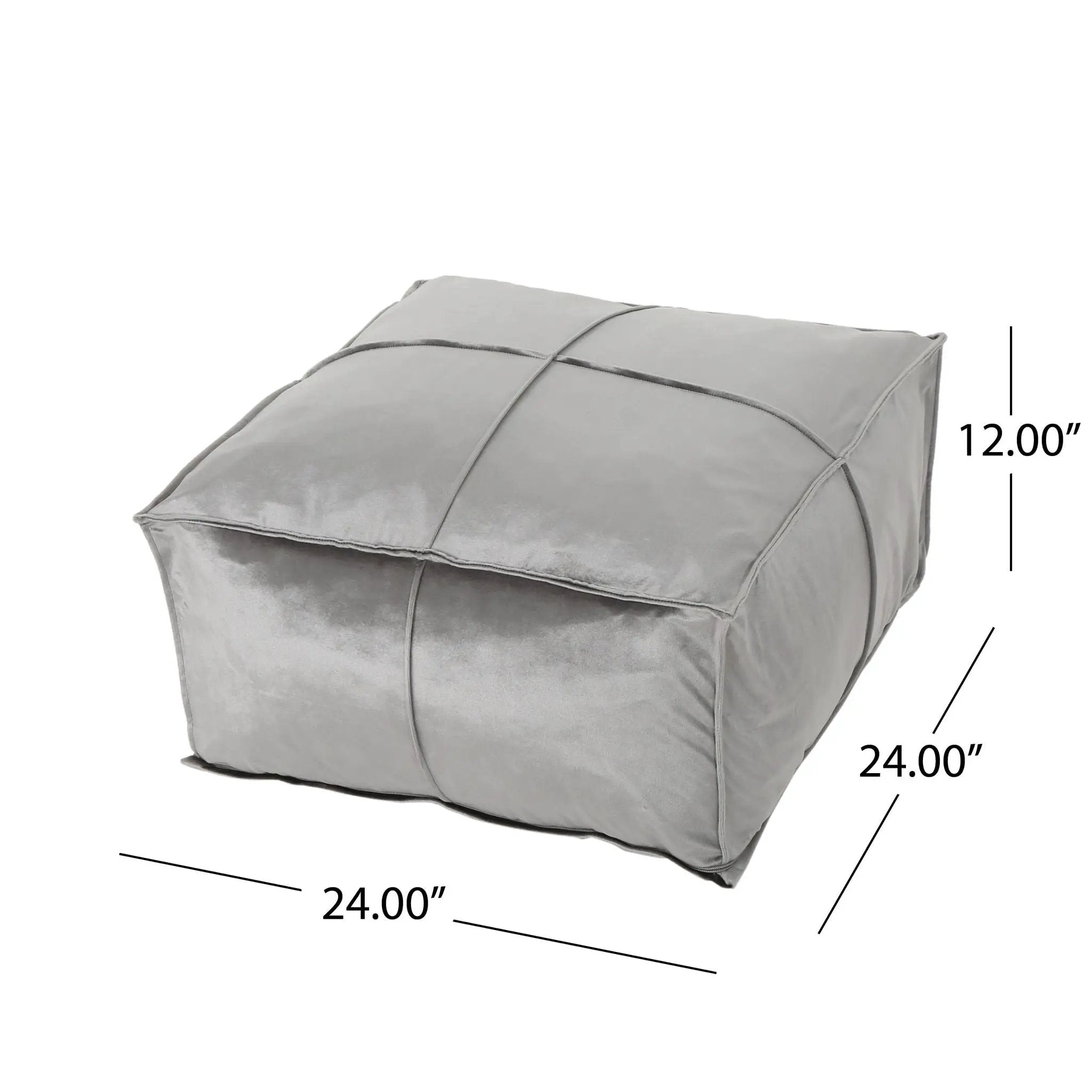 Nati - Square Pouf Ottoman And Floor Cushion - Smoke by Unique Piece Furniture