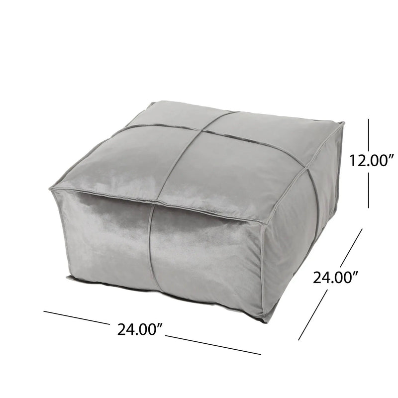 Nati - Square Pouf Ottoman And Floor Cushion - Smoke by HouseOfZazla