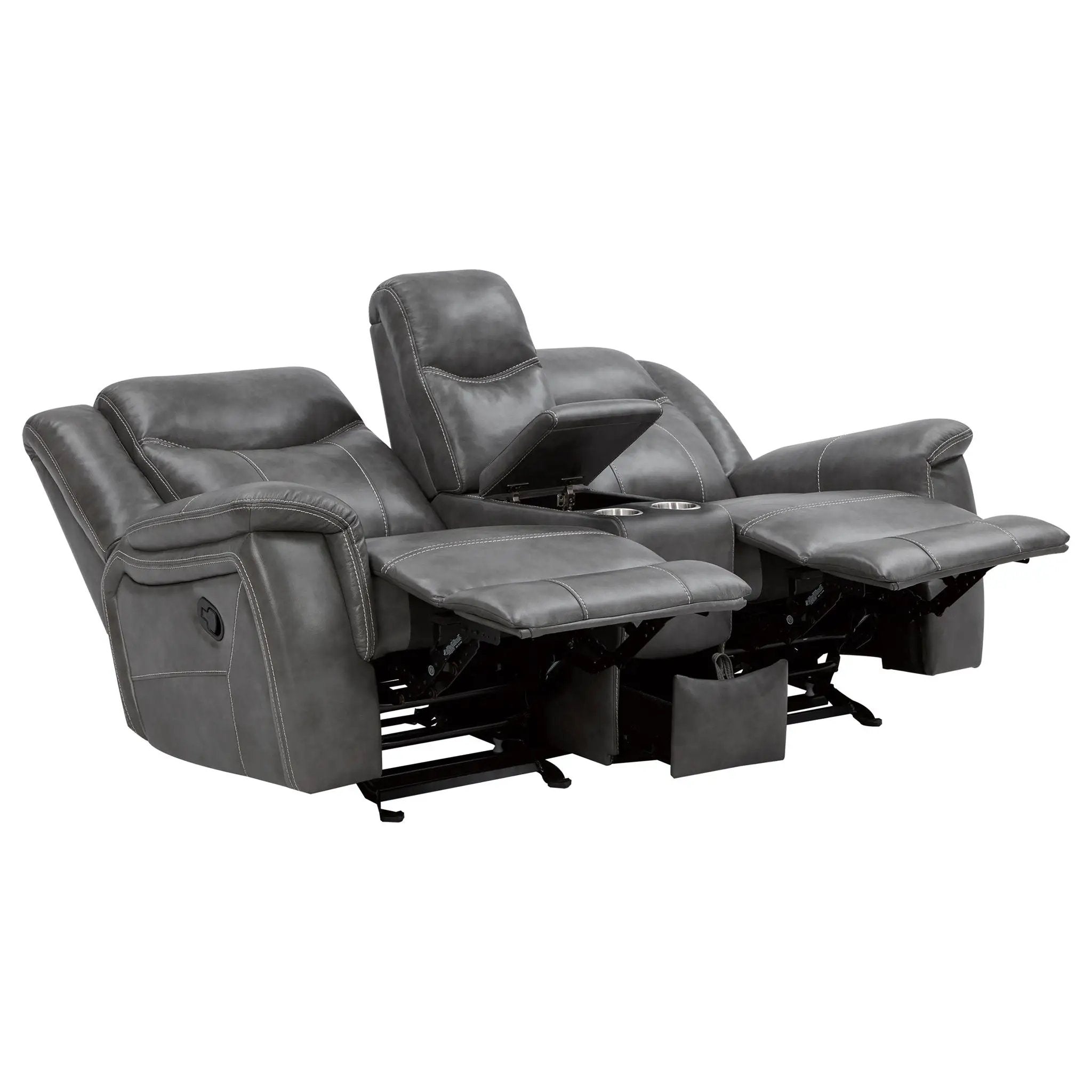 Carmen - Cool Motion Loveseat With Storage, With Reclining Function And Built In Storage - Gray by HouseOfZazla