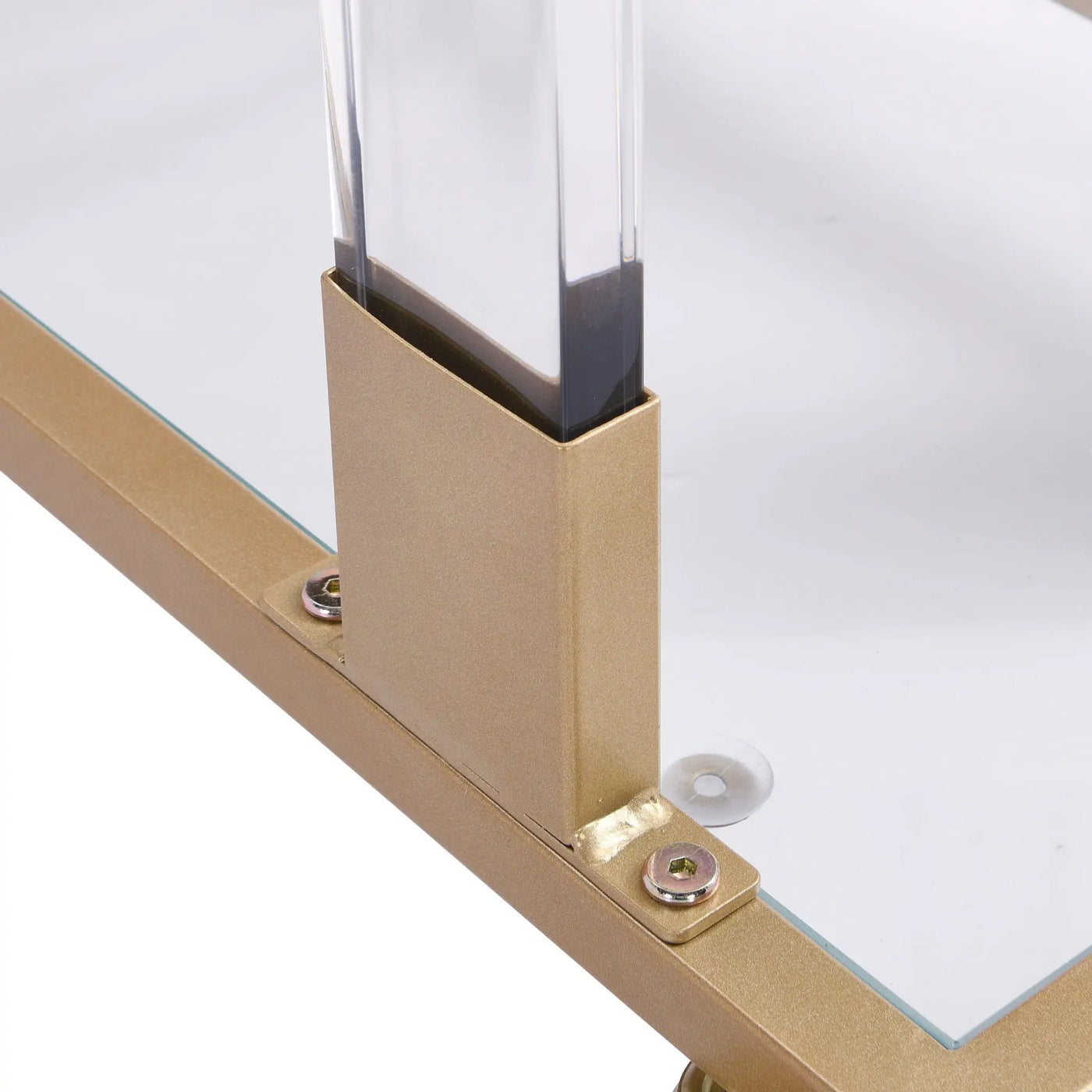 Side Table, Sofa Table, Glass Top C Shape Square Table With Metal Base For Living Room, Bedroom, Balcony Home And Office by Unique Piece Furniture