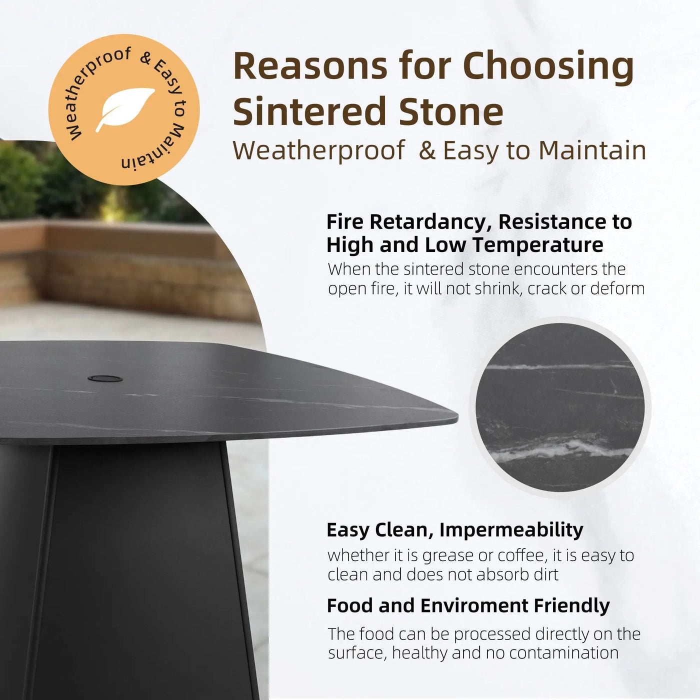 Rounded Square Outdoor Pedestal Dining Table by Unique Piece Furniture