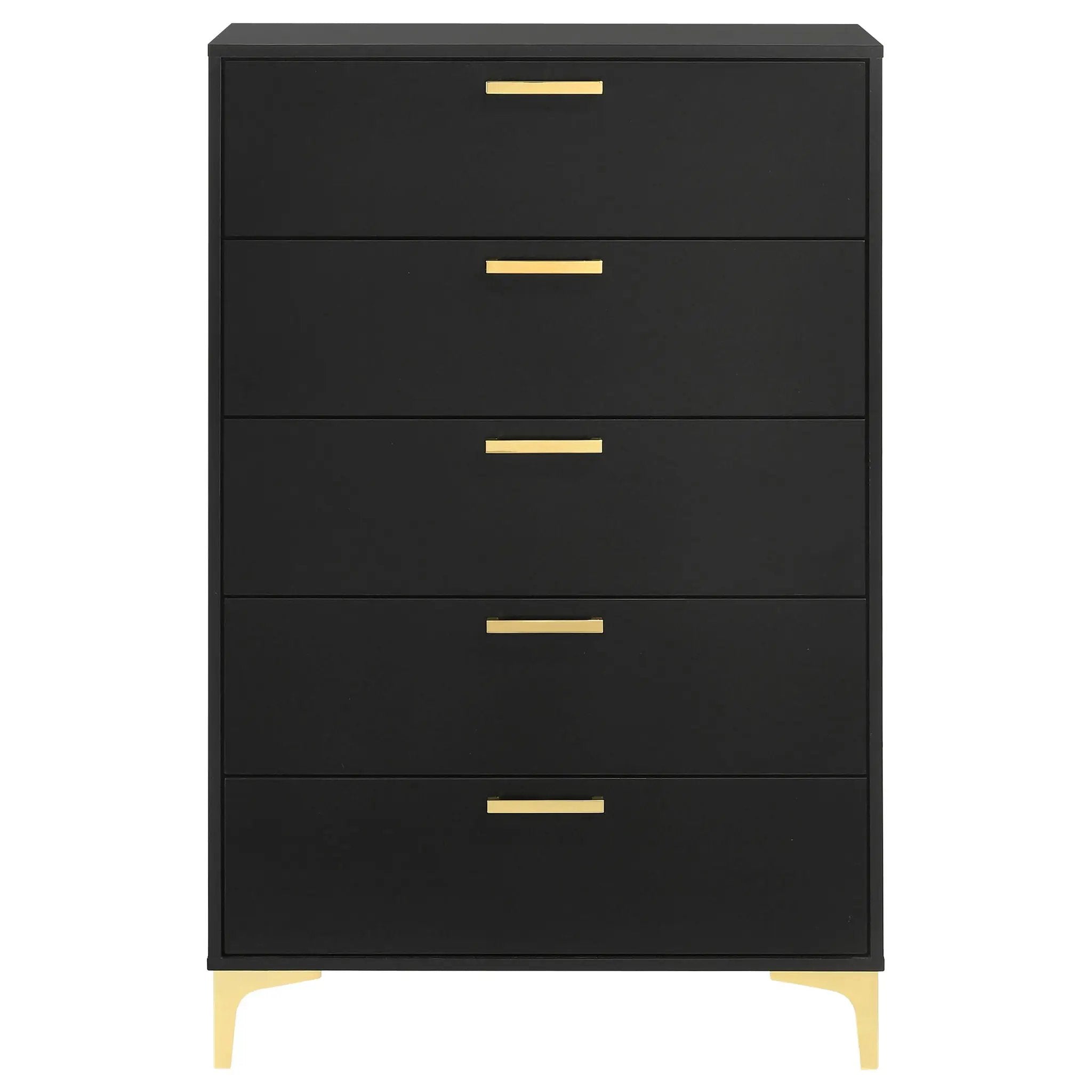 Kendall 5-drawer Bedroom Chest Black by Unique Piece Furniture
