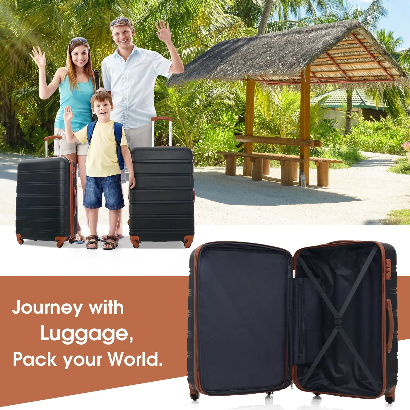 Hardshell Luggage Sets 4 Pieces + Bag Spinner Suitcase With Tsa Lock Lightweight - 16" / 20" / 24" / 28" Luggages by HouseOfZazla