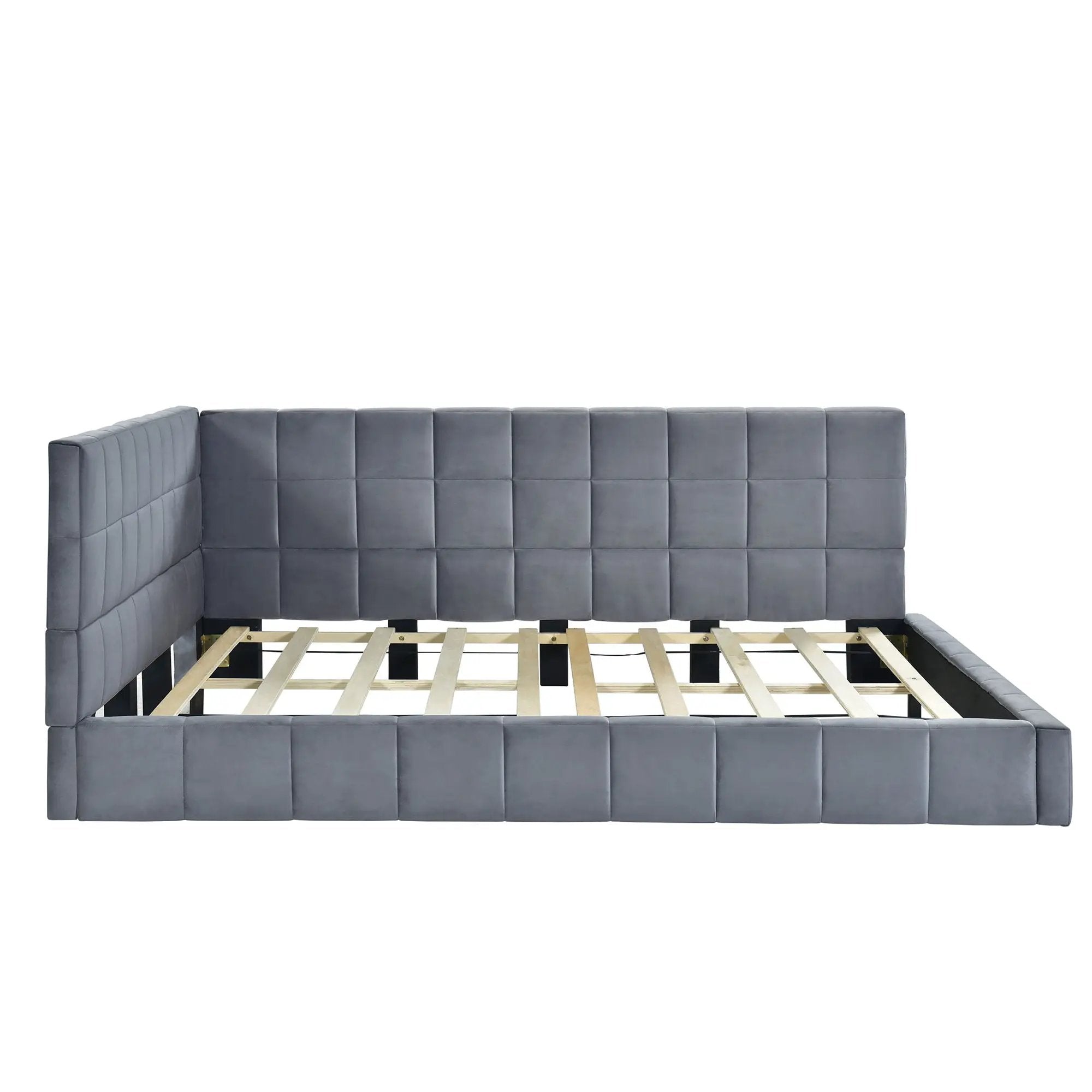 Full Size Upholstered Classic Daybed / Sofa Bed Frame, Elegant Design - Gray by Unique Piece Furniture