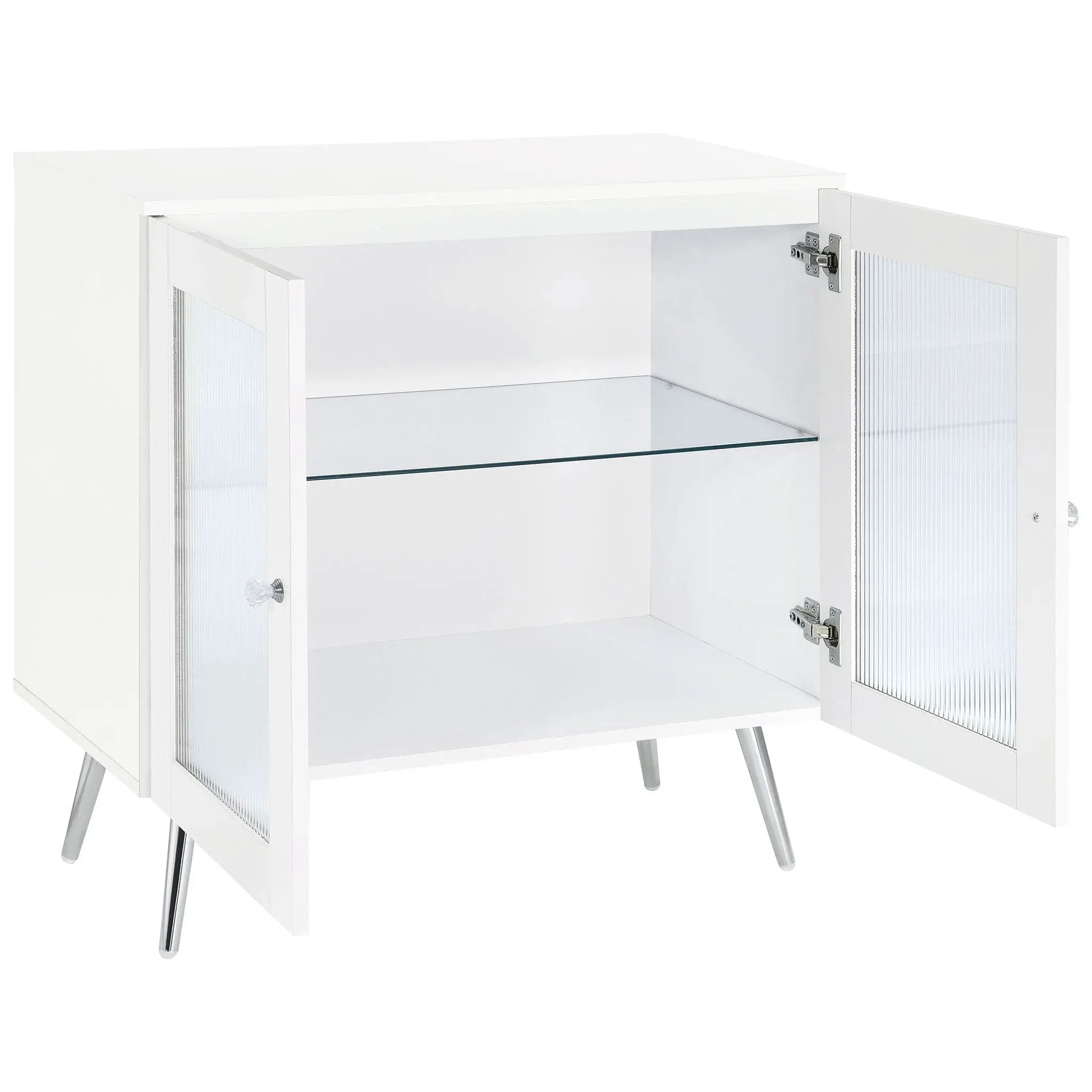 Nieta 2-door Engineered Wood Accent Cabinet White High Gloss by Unique Piece Furniture
