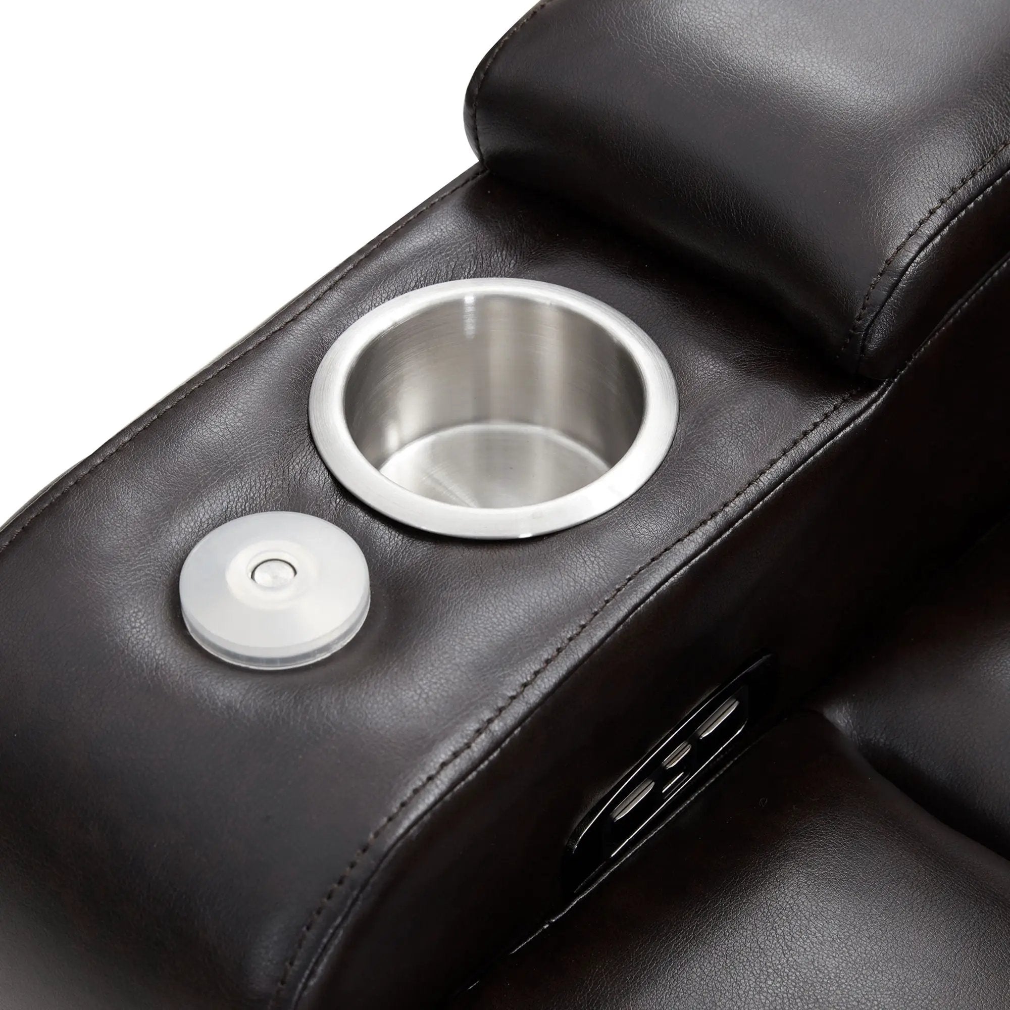 Power Motion Recliner With USB Charging Port And Hidden Arm Storage 2 Convenient Cup Holders Design And 360 Degree Swivel Tray Table by HouseOfZazla