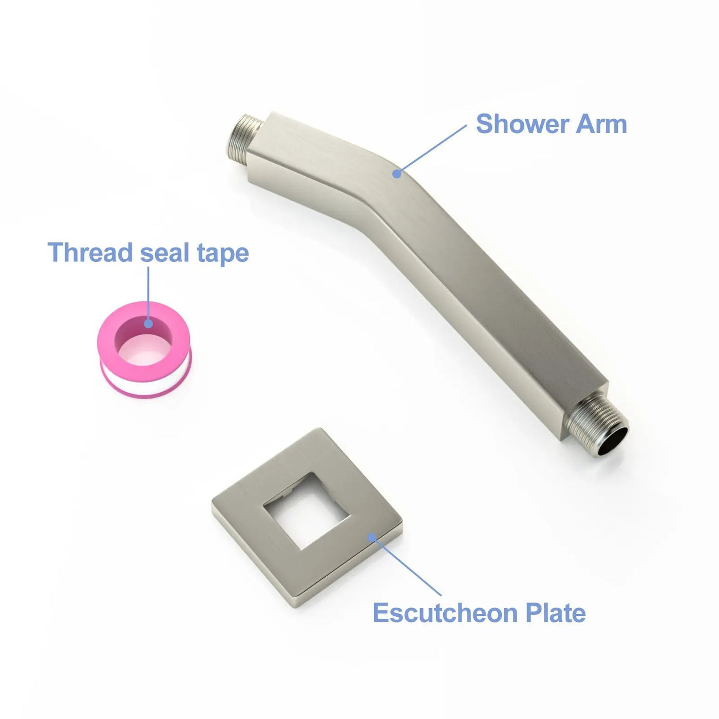 Elegant 6" Shower Arm With Flange, Stainless Steel Construction For Rain Shower Heads by HouseOfZazla