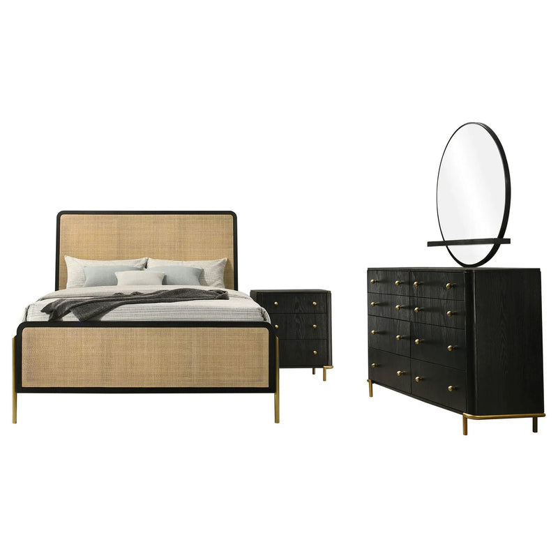 Arini 4-piece Queen Bedroom Set Black and Natural by Unique Piece Furniture