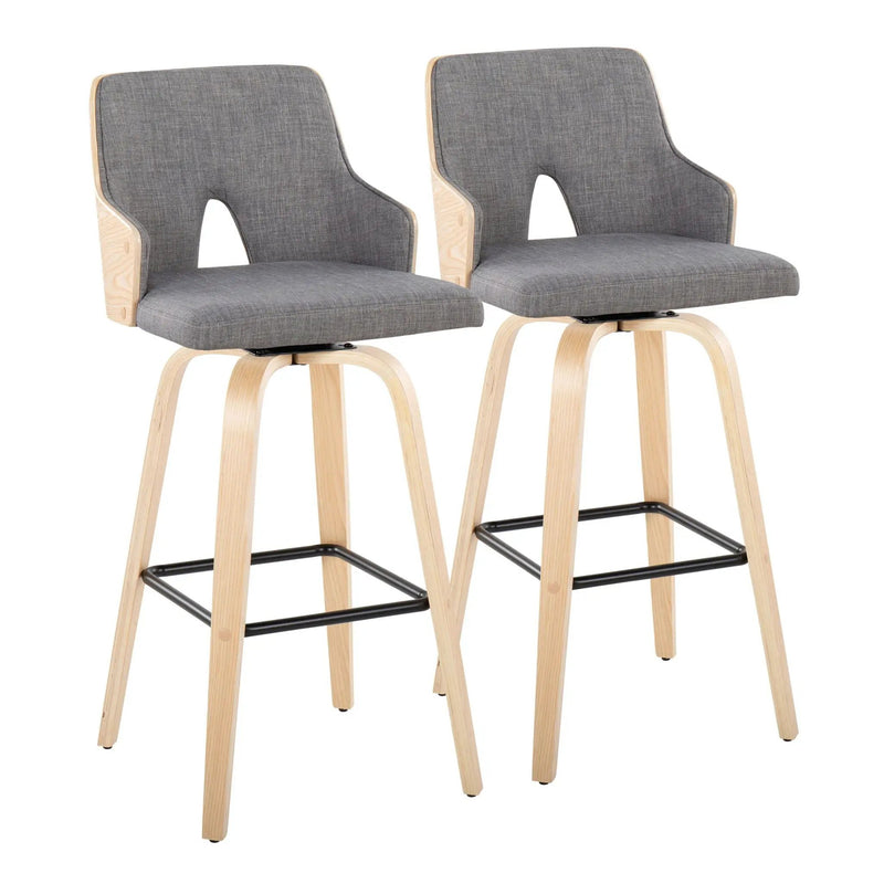 Stella - Contemporary Fixed Height Barstool With Swivel Square Footrest (Set of 2) by Unique Piece Furniture