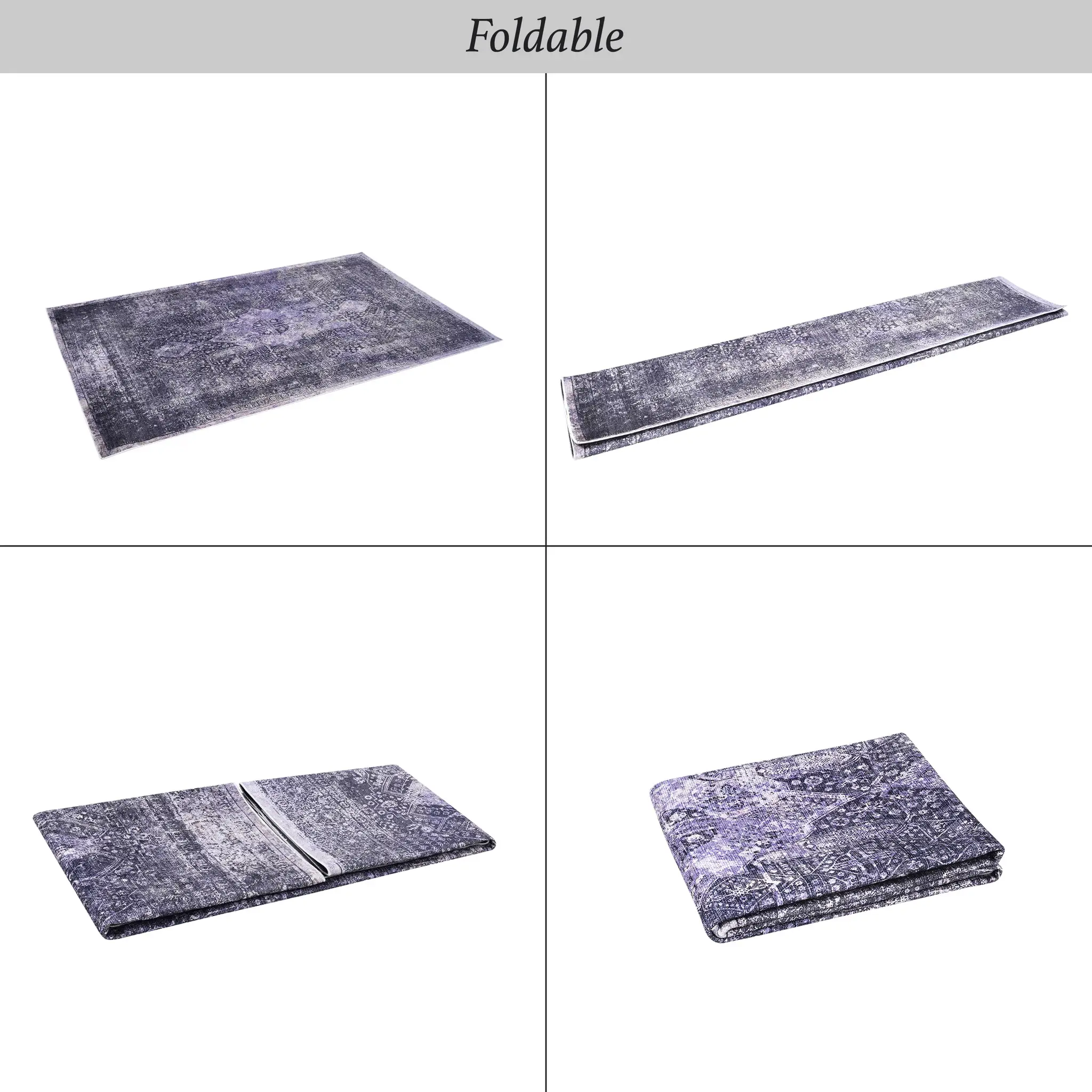 MAVAL Anthracite Washable Rug 3x5 Area Rug by HouseOfZazla