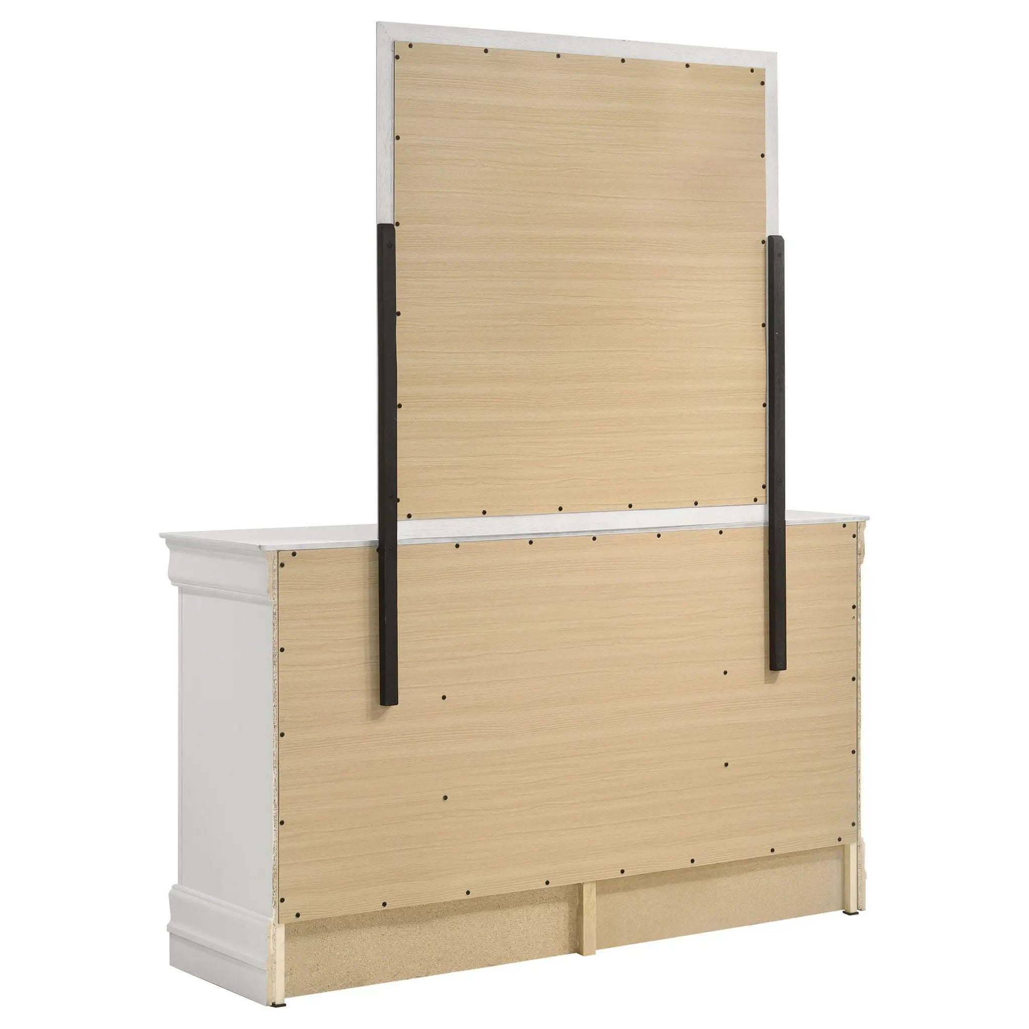 Louis Philippe 6-drawer Dresser and Mirror White by Unique Piece Furniture