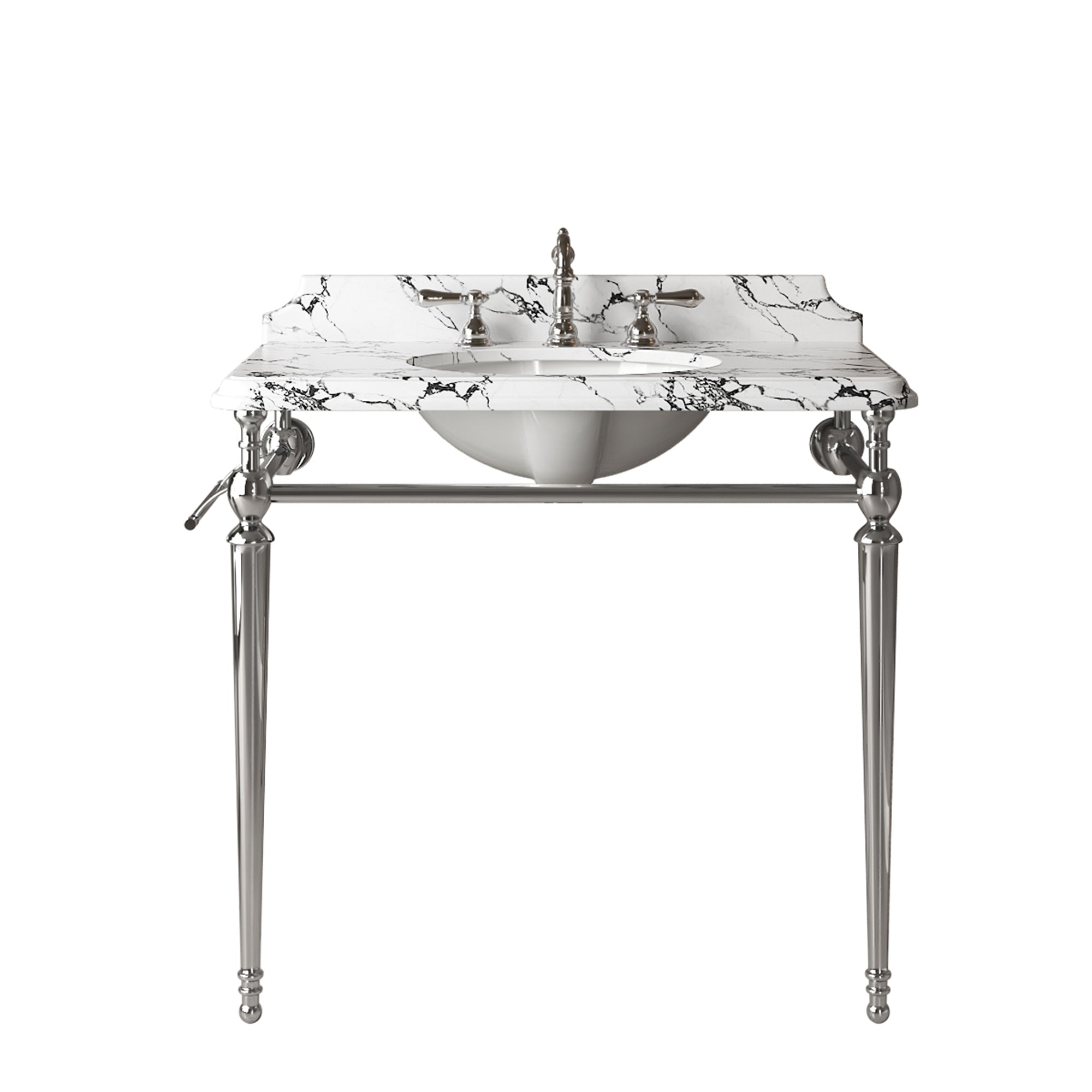 VICI 36" Bathroom Console Sink, Undermount Ceramic Vanity Basin by HouseOfZazla