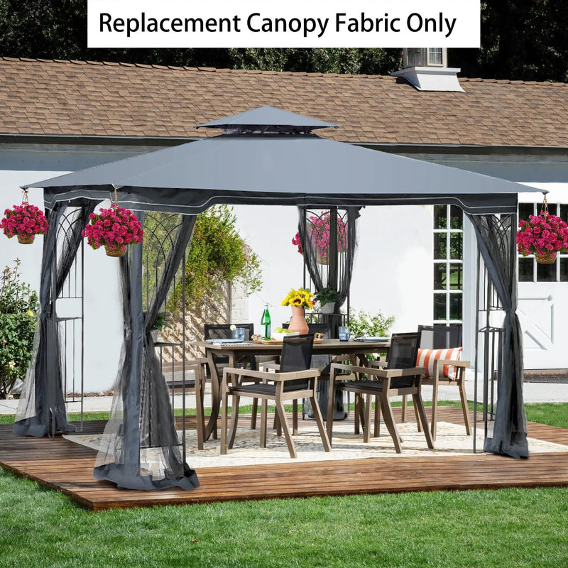 Patio Double Roof Gazebo Replacement Canopy Top Fabric by HouseOfZazla