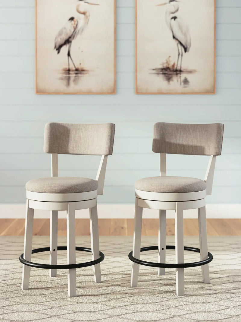 Robbinsdale - Upholstered Swivel Barstool (Set of 2) - Antique White by Unique Piece Furniture