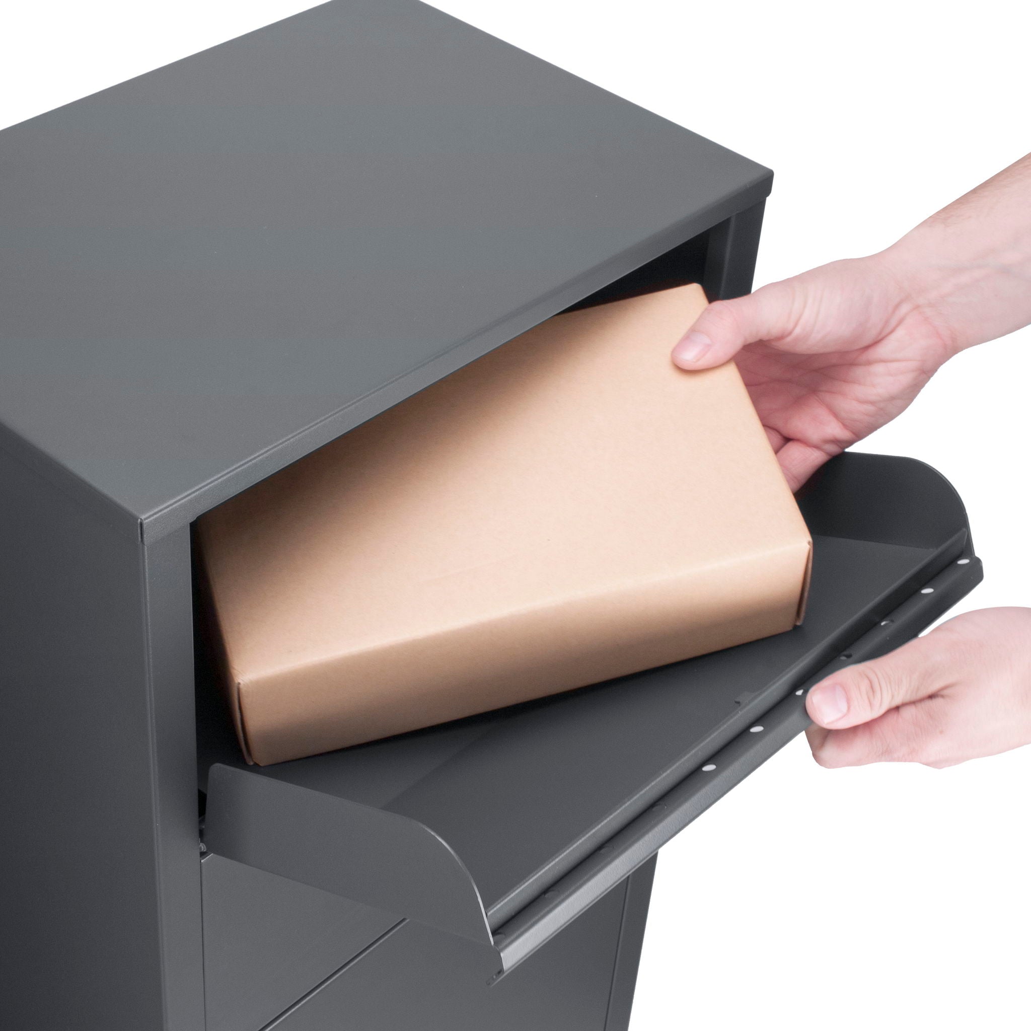 Steel Large Single Compartment Locking Parcel Drop Box With Keyed Access - Gray by HouseOfZazla