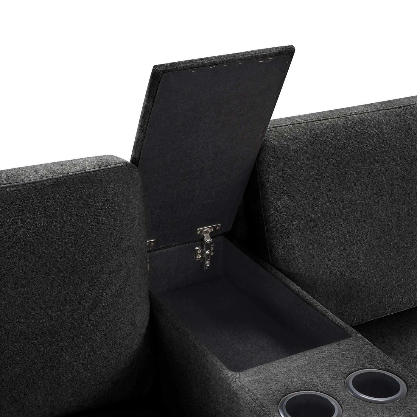 Modular 5 Seat U-Shape Sectional Sofa With Chaise Lounge, Built In Cup Holders And Storage Drawer by HouseOfZazla