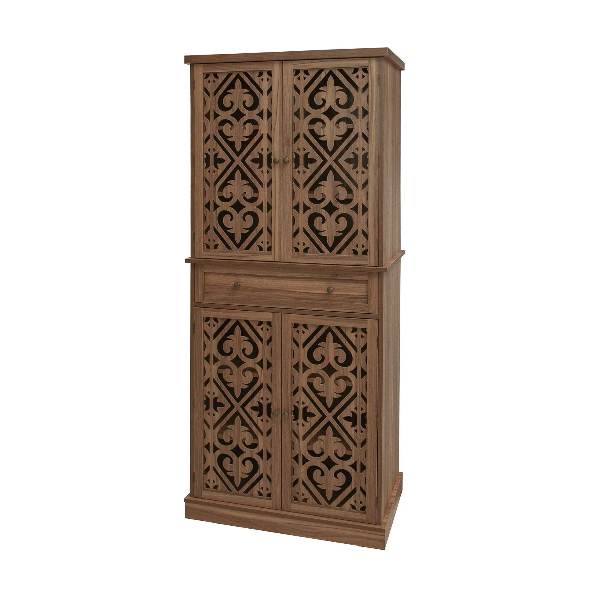 4 Door Cabinet With 1 Drawer, With 4 Adjustable Inner Shelves, Storage Cabinet by HouseOfZazla