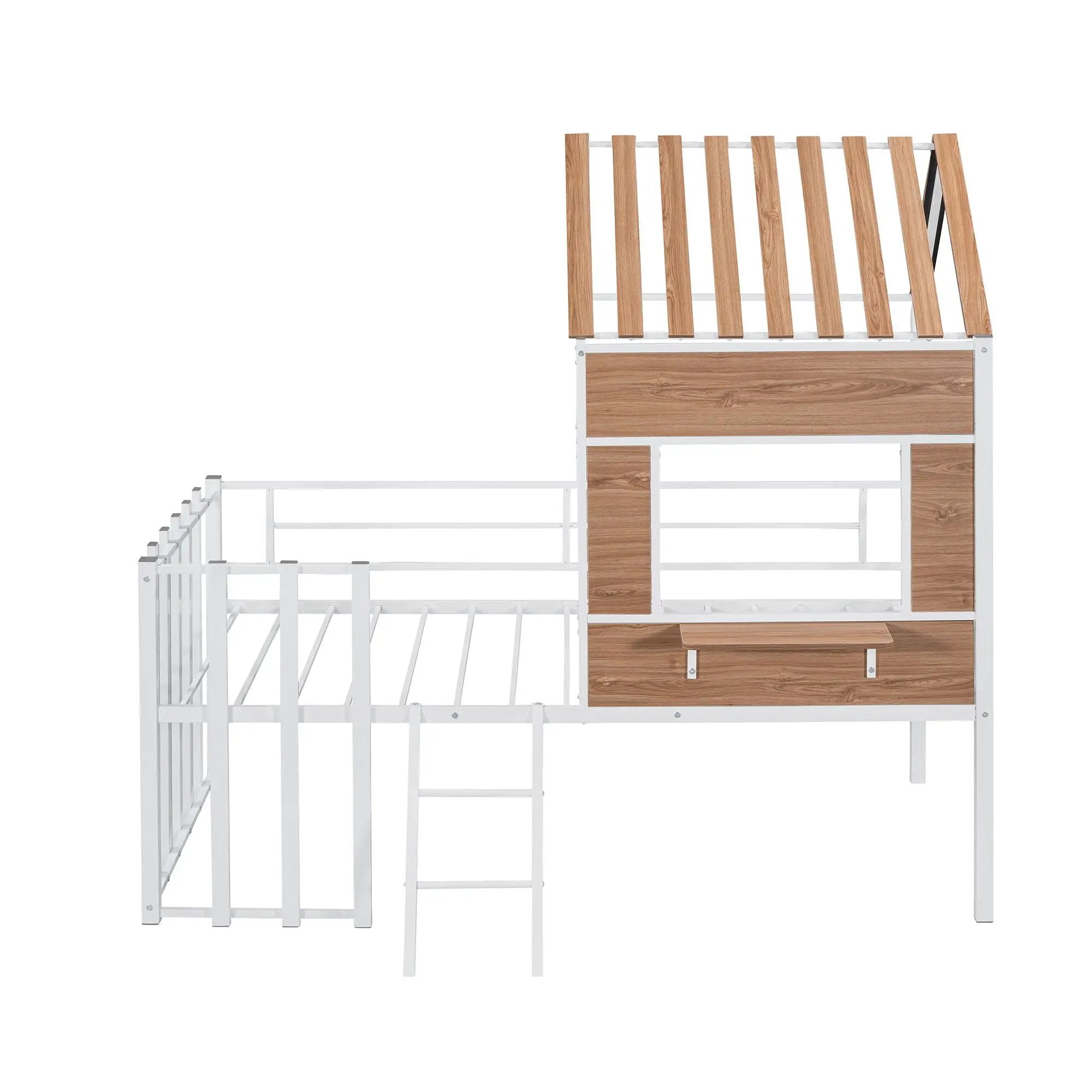 Loft Bed With Roof, Window, Guardrail, Ladder by HouseOfZazla