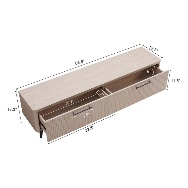 Jodie - Fluted TV Stand - Oak by HouseOfZazla