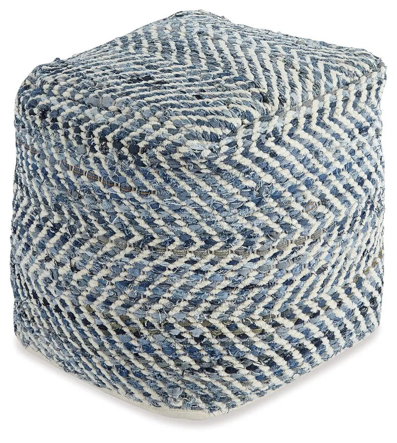Chevron - Pouf - Blue by Unique Piece Furniture