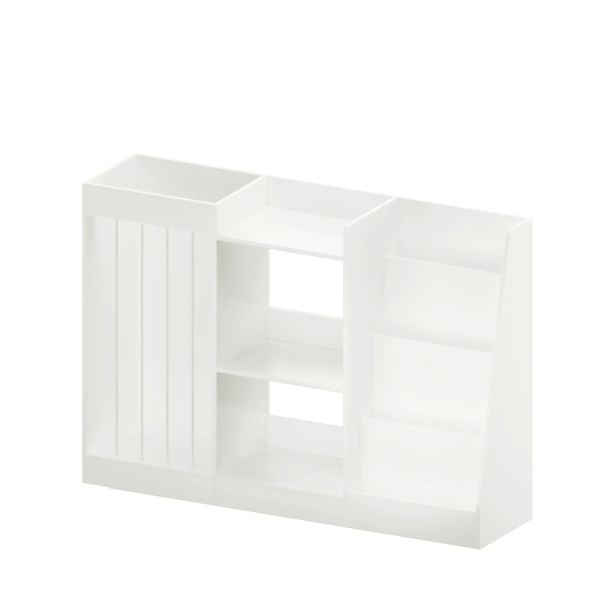 Bookshelf And Toy Storage, 3 Tier Montessori Bookcase With Stuffed Animal Organizer - White by HouseOfZazla