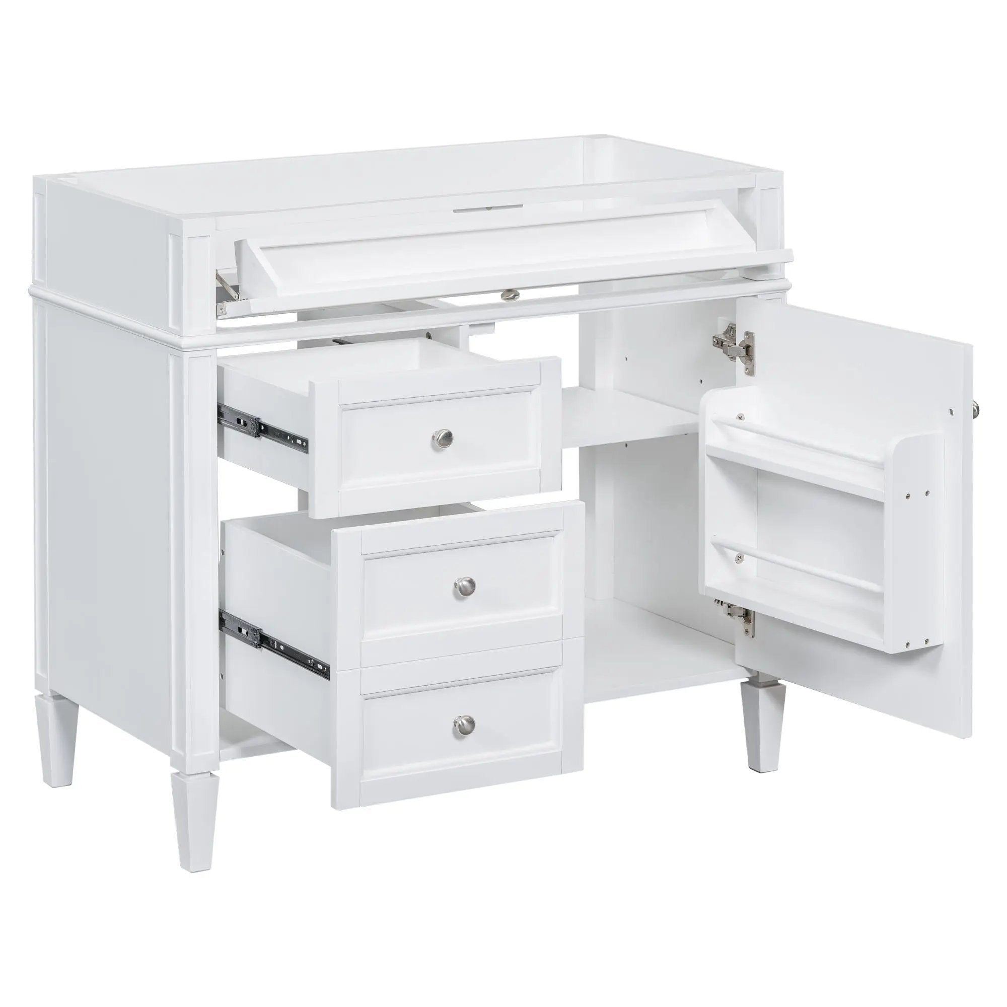 Bathroom Vanity With 2 Drawers And Tip-Out Drawer, Storage Cabinet by HouseOfZazla