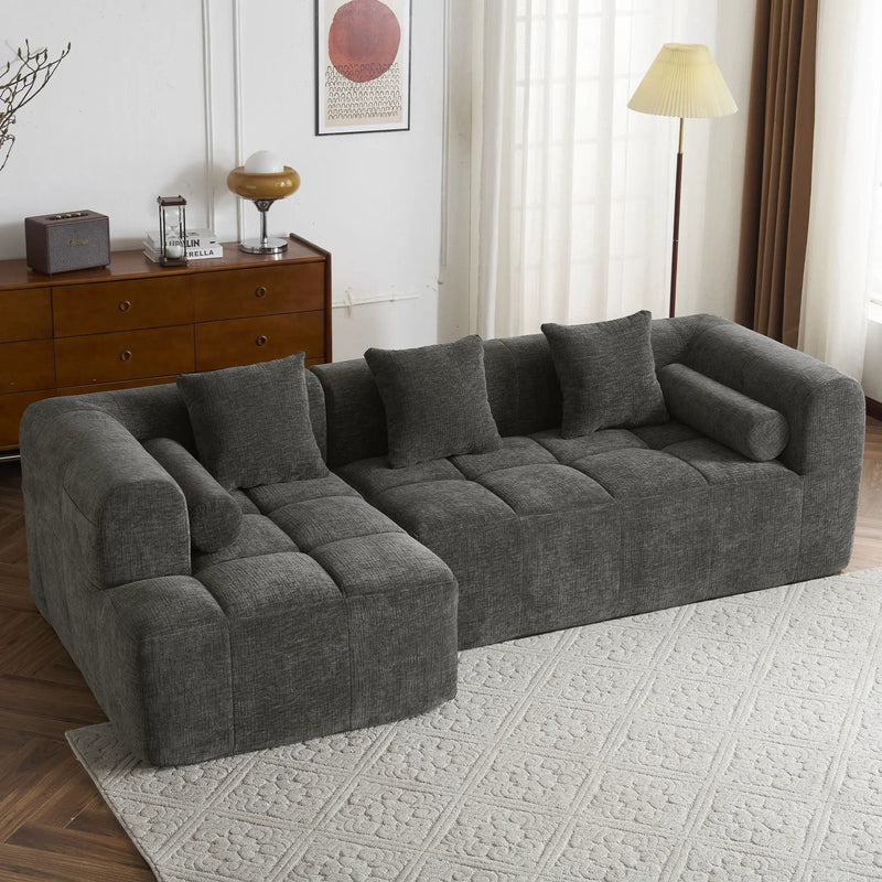 Sectional Free Combined Sofa With 2 Side Pockets by HouseOfZazla