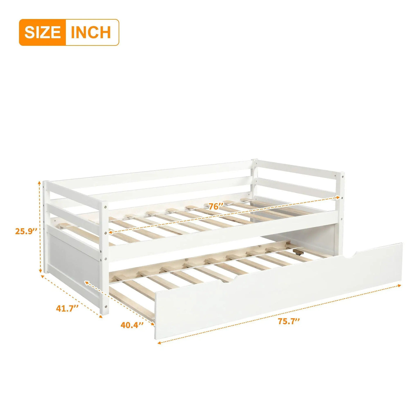 Twin Daybed With Trundle Frame Set by HouseOfZazla