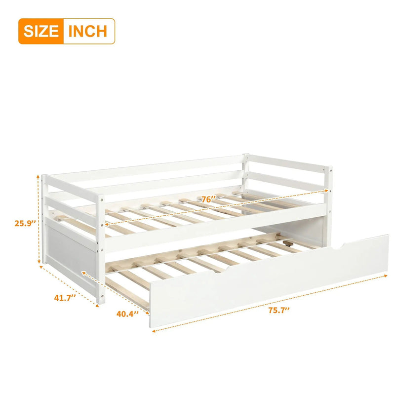 Twin Daybed With Trundle Frame Set by HouseOfZazla