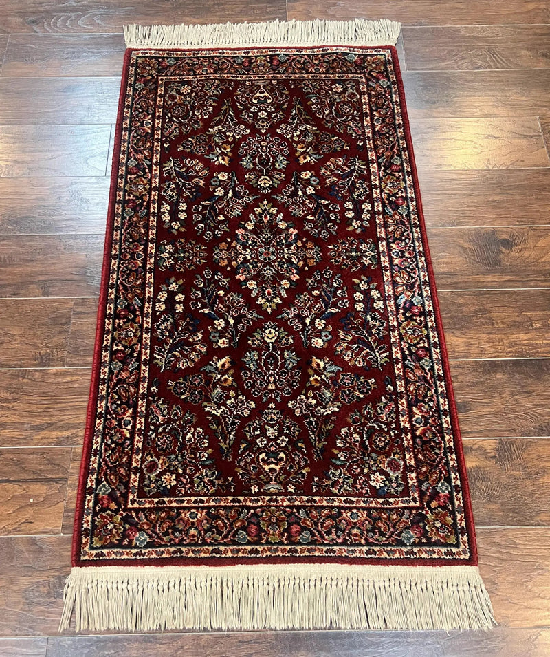 Karastan Rug 3x5 Red Sarouk #785, Small Karastan Wool Pile Rug, Original 700 Series, Discontinued Vintage Karastan Carpet by Jewel Rugs