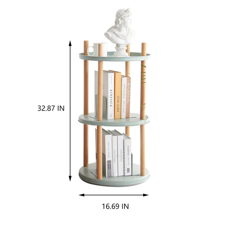 Storage Shelf, 360° Rotating Bookshelf, Bookcase With Large-Capacity Storage Space, Multifunctional Storage Rack, Compact Design For Living Room by HouseOfZazla