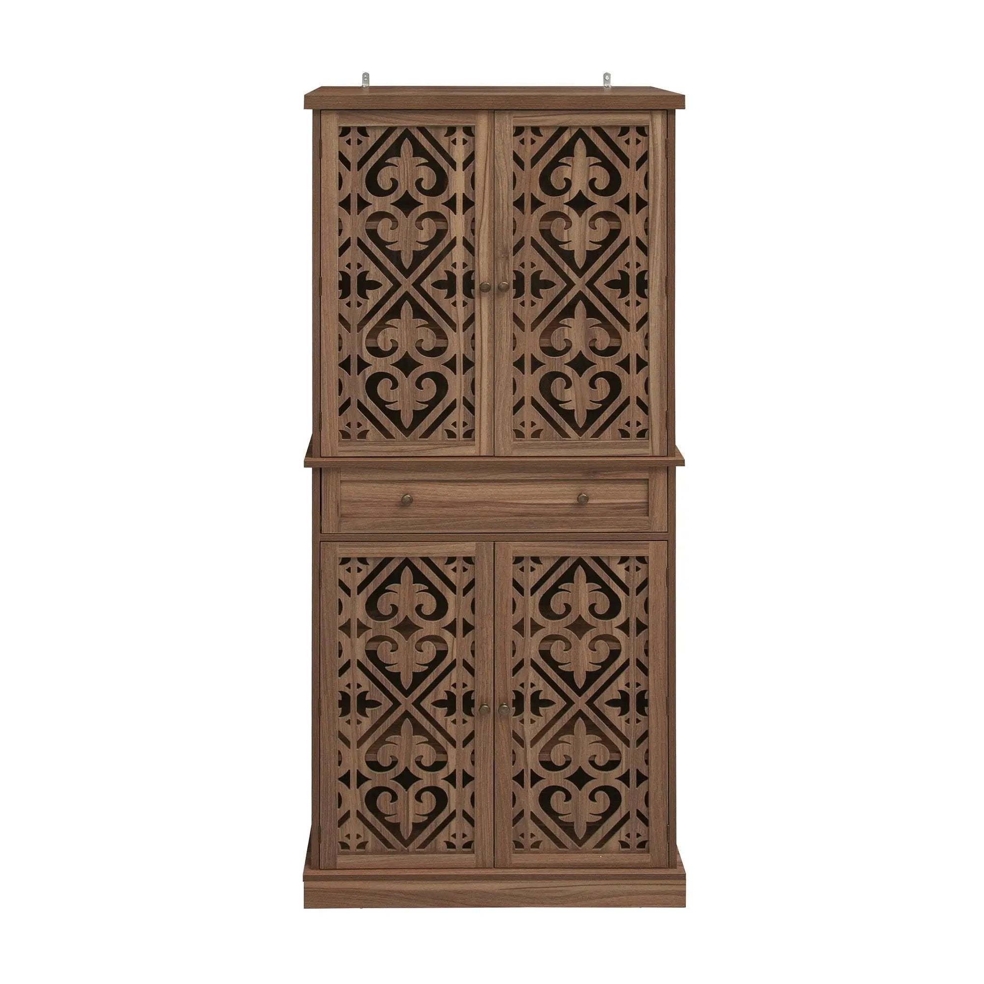 4 Door Cabinet With 1 Drawer, With 4 Adjustable Inner Shelves, Storage Cabinet by HouseOfZazla