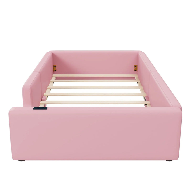 Platform Bed With Guardrail And Charging Station by HouseOfZazla