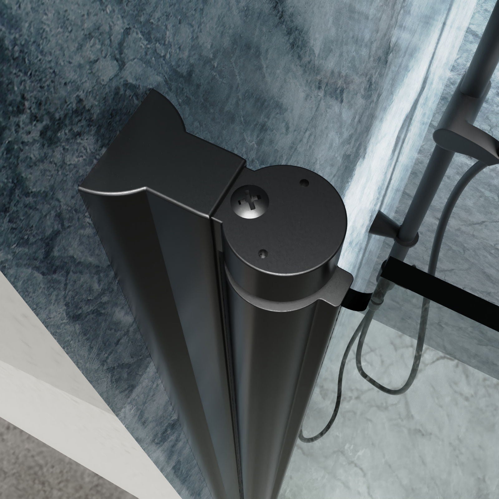 Bi-Fold Semi-Frameless Shower Doors In Matte With Clear Glass by HouseOfZazla