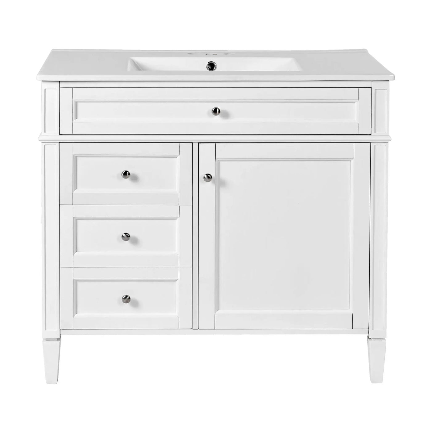 Bathroom Vanity With Top Sink, 2 Drawers And Tip Out Drawer by Unique Piece Furniture