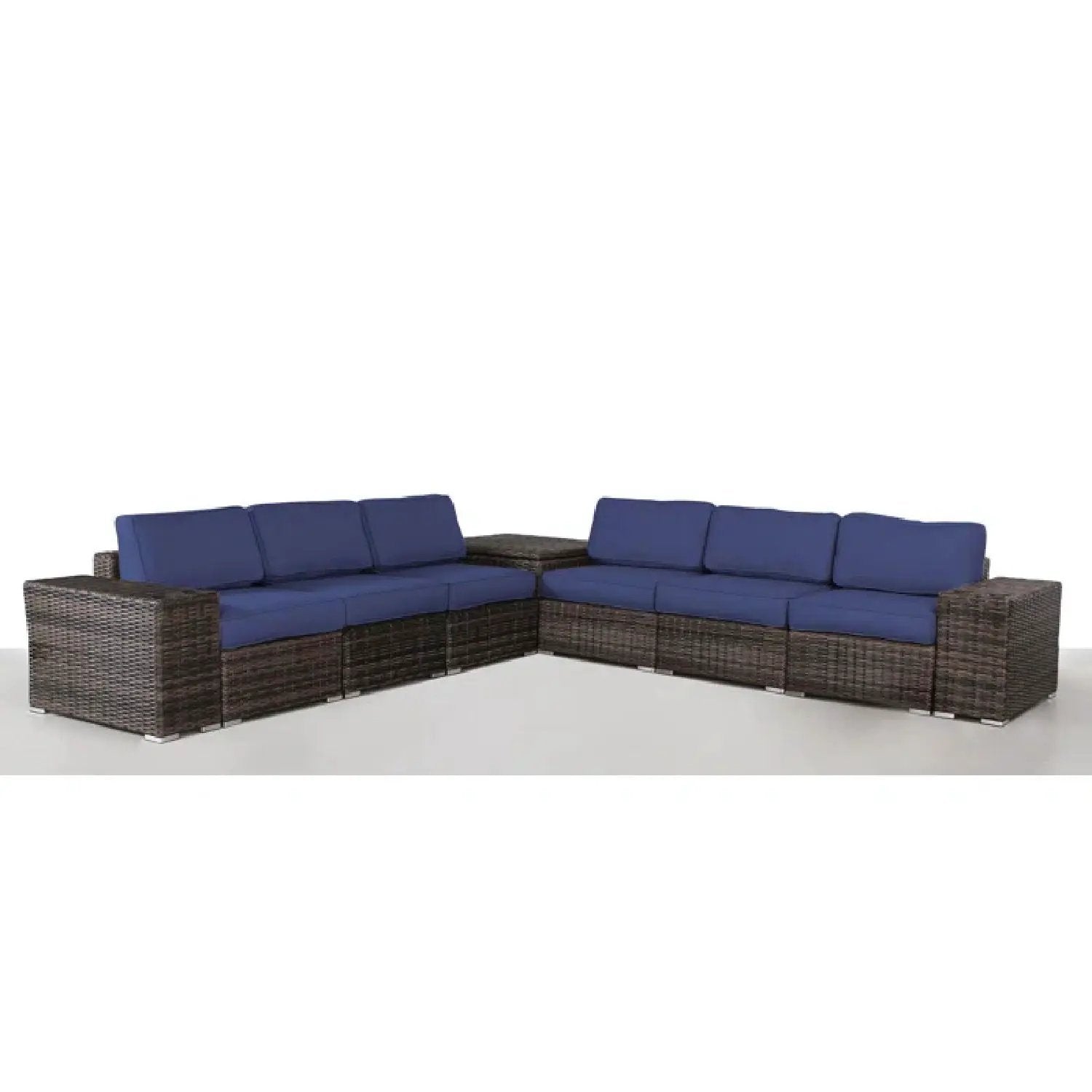Elegant Outdoor Rattan Wicker 6 Person Seating Group With Cushions by Unique Piece Furniture
