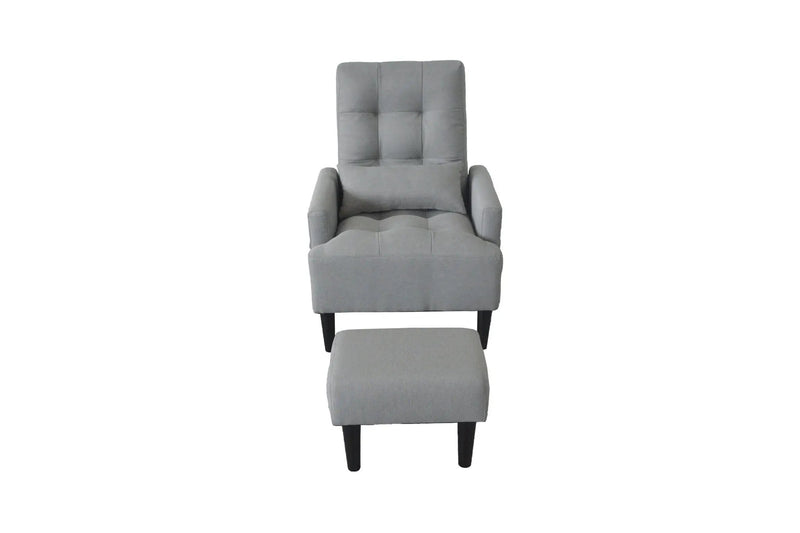 Living Room Sofa Single Chair And Ottoman, Modern Multi-Function Fabric Living Room Sofa Lounge Chair Bed And Stool. Soft Leisure Single Chair Adjustable Into 5 Angles With Sofa Bed by HouseOfZazla
