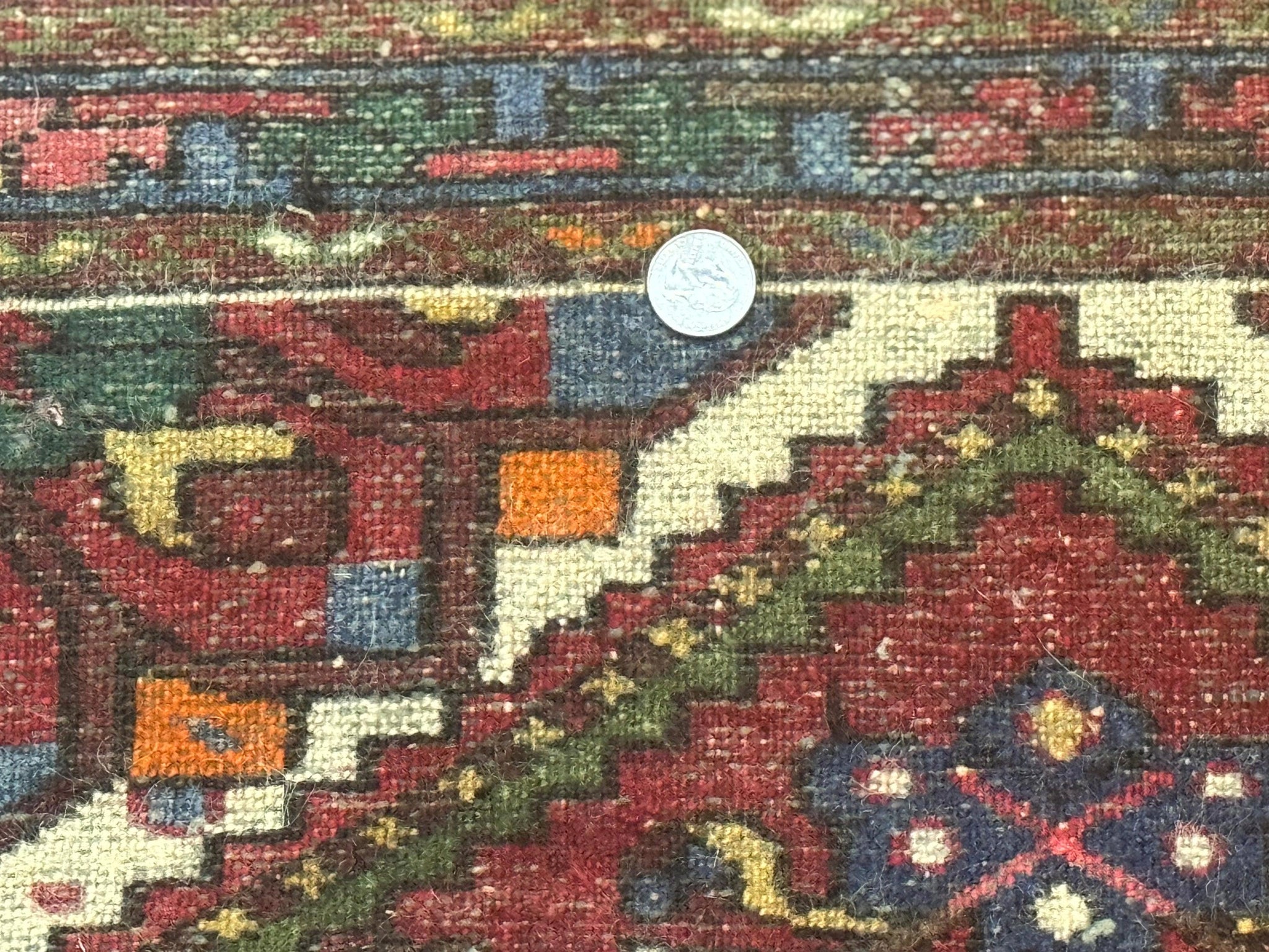 Small Red Persian Tribal Rug 2.6 x 4, Wool Rug, Persian Hamadan Rug by Jewel Rugs