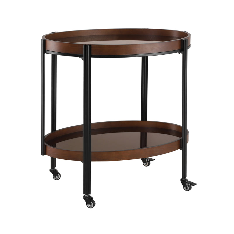Oval 2 Shelf Dark Kitchen Cart by HouseOfZazla