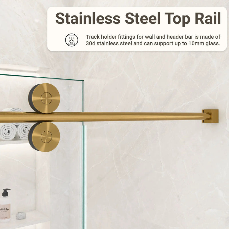 56"-60"W x 72"H Frameless Single Sliding Shower Door by HouseOfZazla