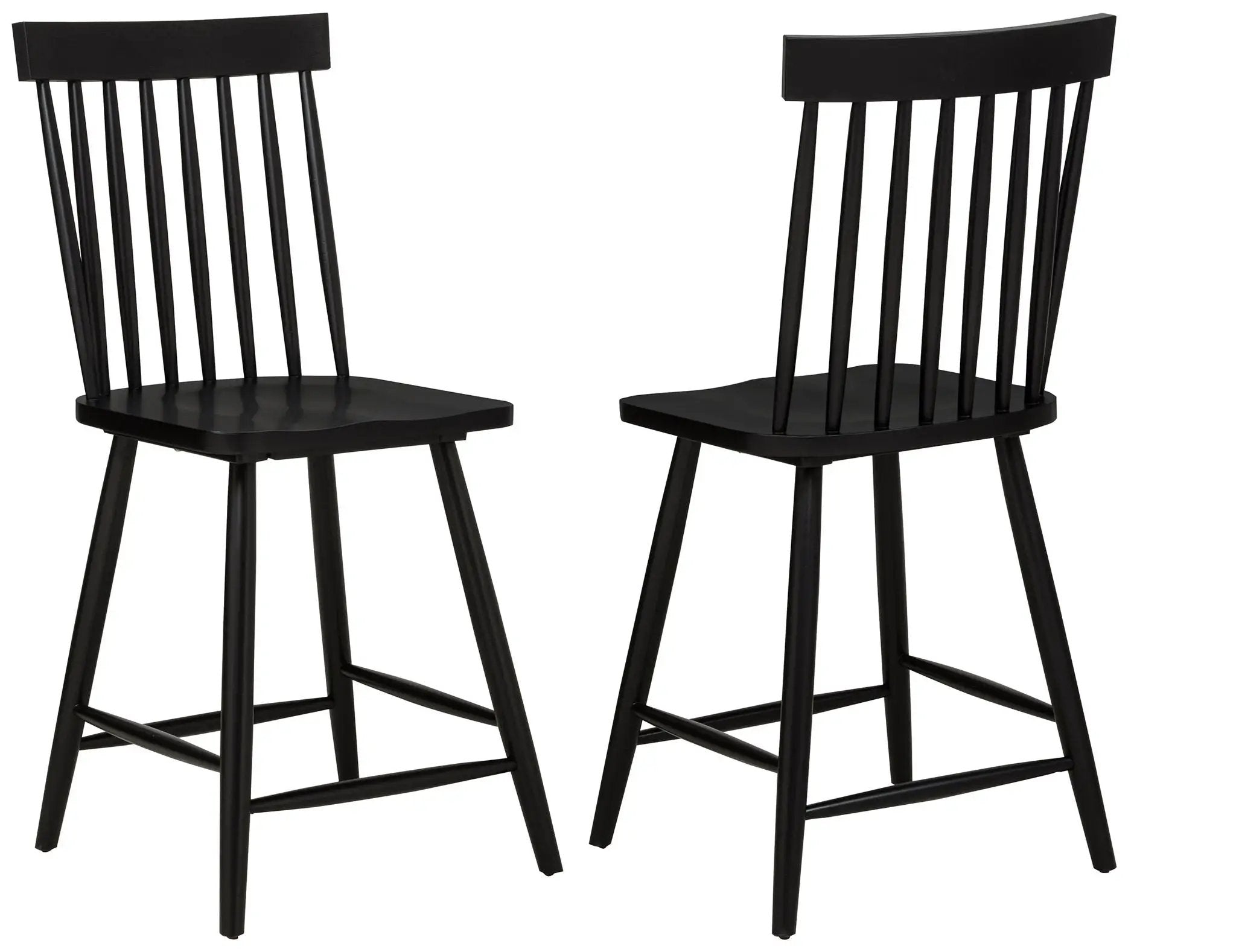 Andrews Windsor Counter Height Dining Side Chair Black (Set of 2) by Unique Piece Furniture