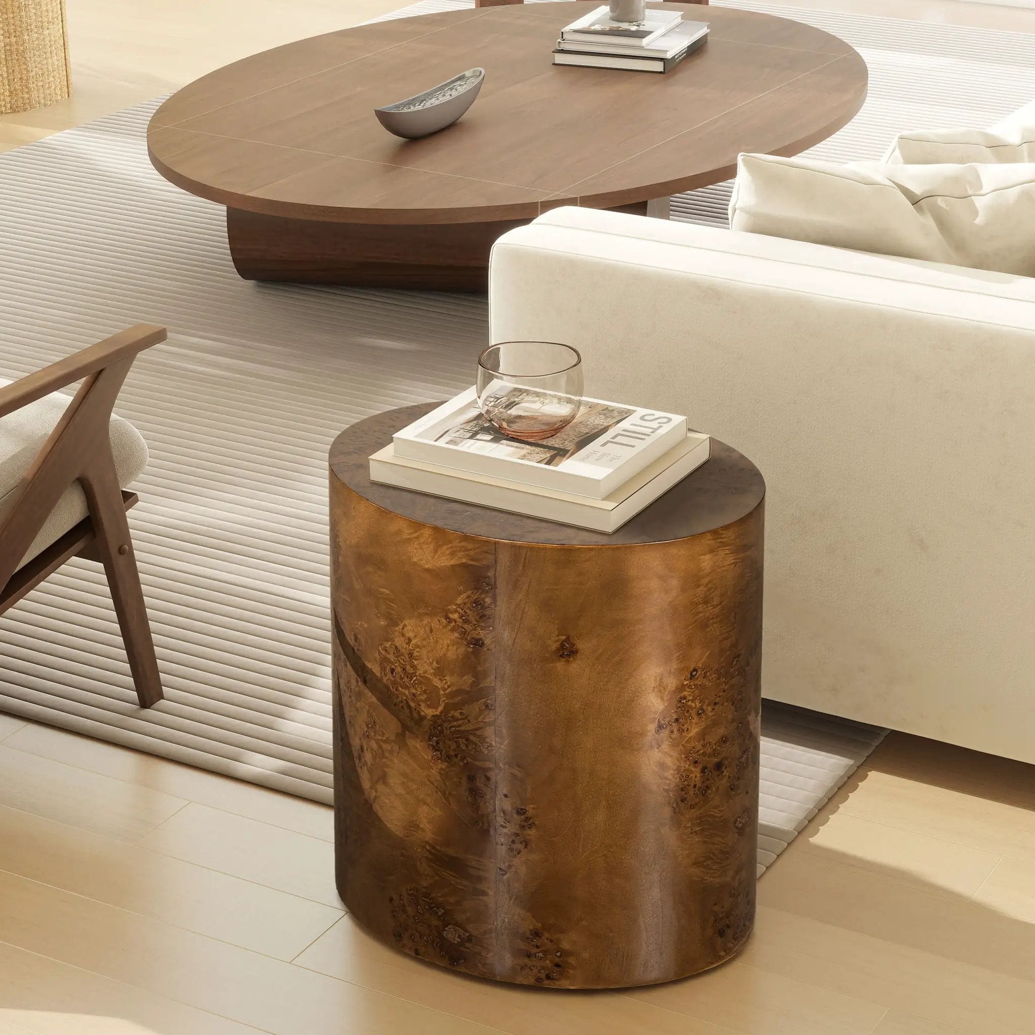 Nebula - Accent Oval Pillar Side Table by Unique Piece Furniture