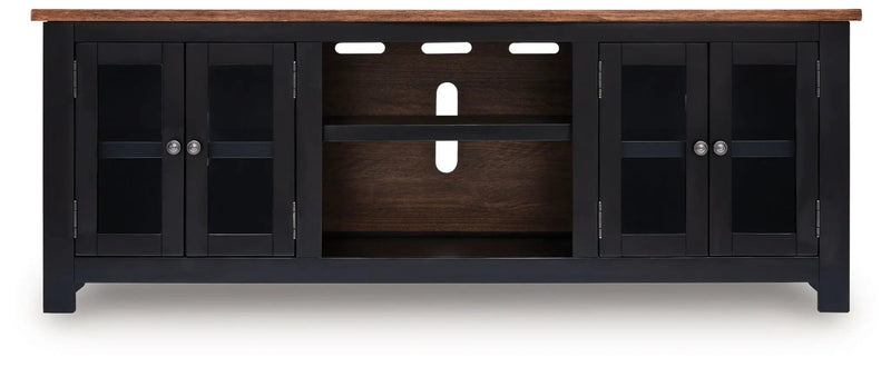 Wildenauer - XL TV Stand With Fireplace Option - Brown / Black by Unique Piece Furniture