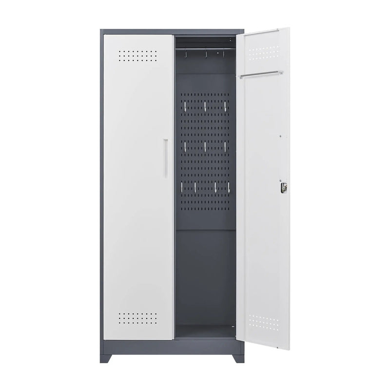 Lockers With Locking Doors, Adjustable Shelves, High Broom Tool Storage Cabinet by HouseOfZazla