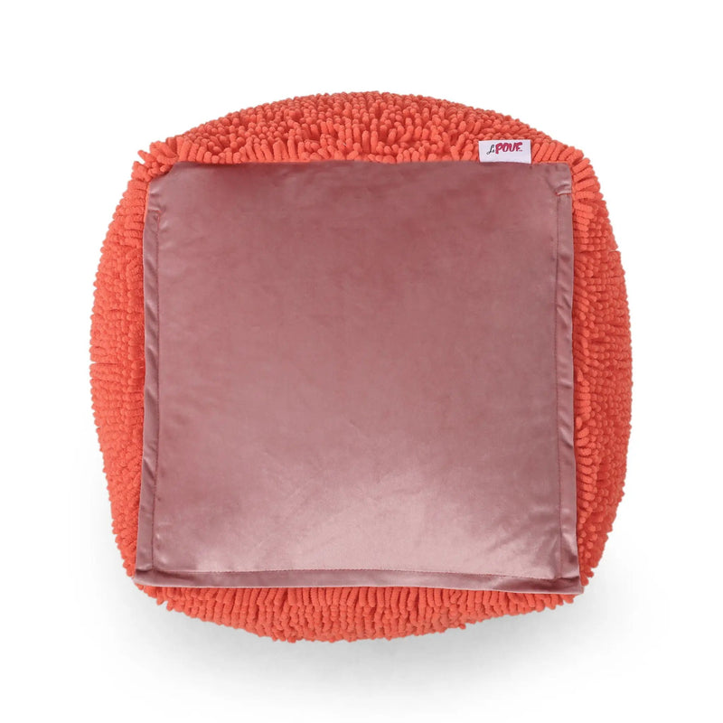 Sunny - Square Pouf, Versatile Ottoman Or Floor Cushion - Coral by Unique Piece Furniture