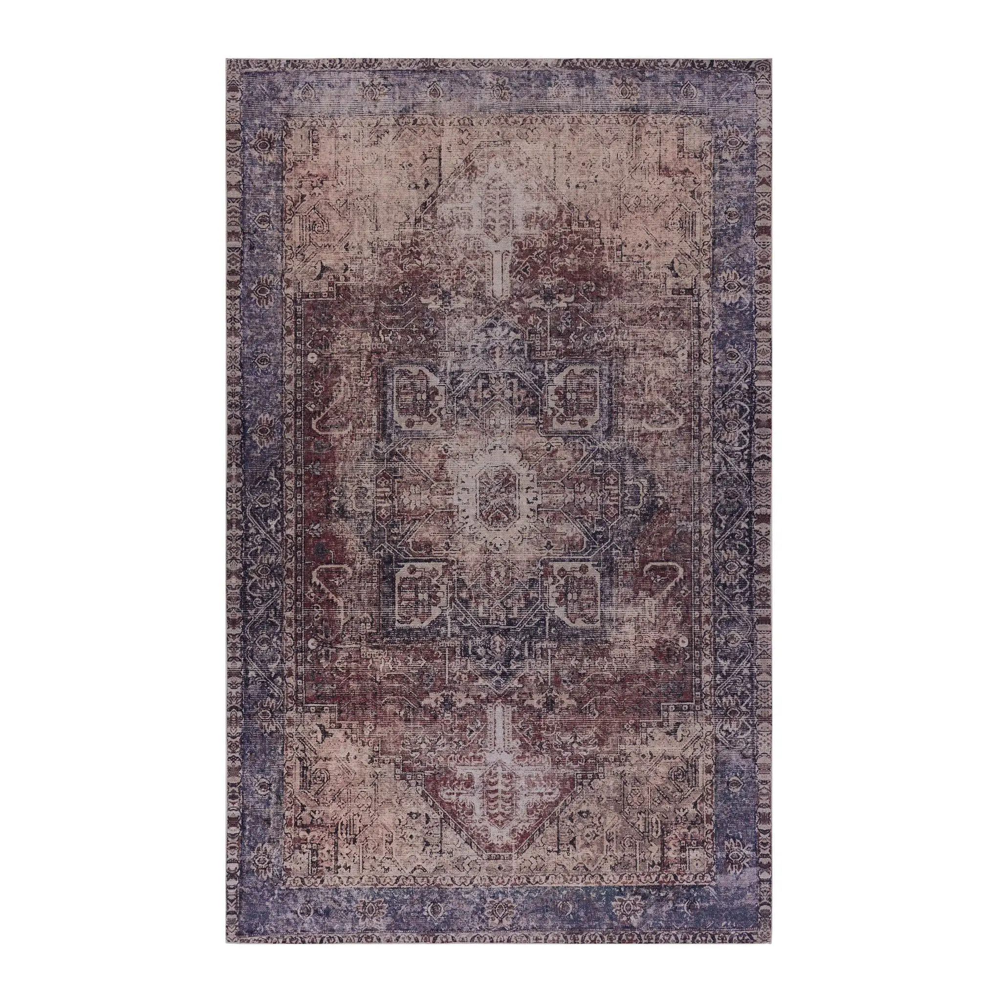 Maval Burgundy Washable Area Rug 3' x 5' by HouseOfZazla