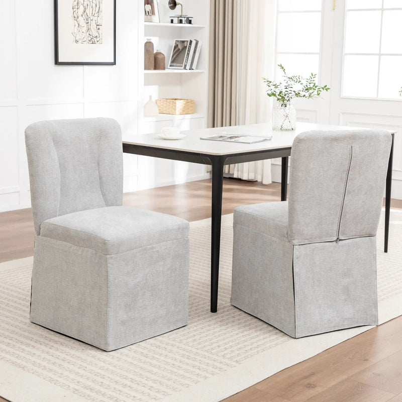 Linen Dining Chairs - Modern Fabric Side Chairs for Dining Room by HouseOfZazla
