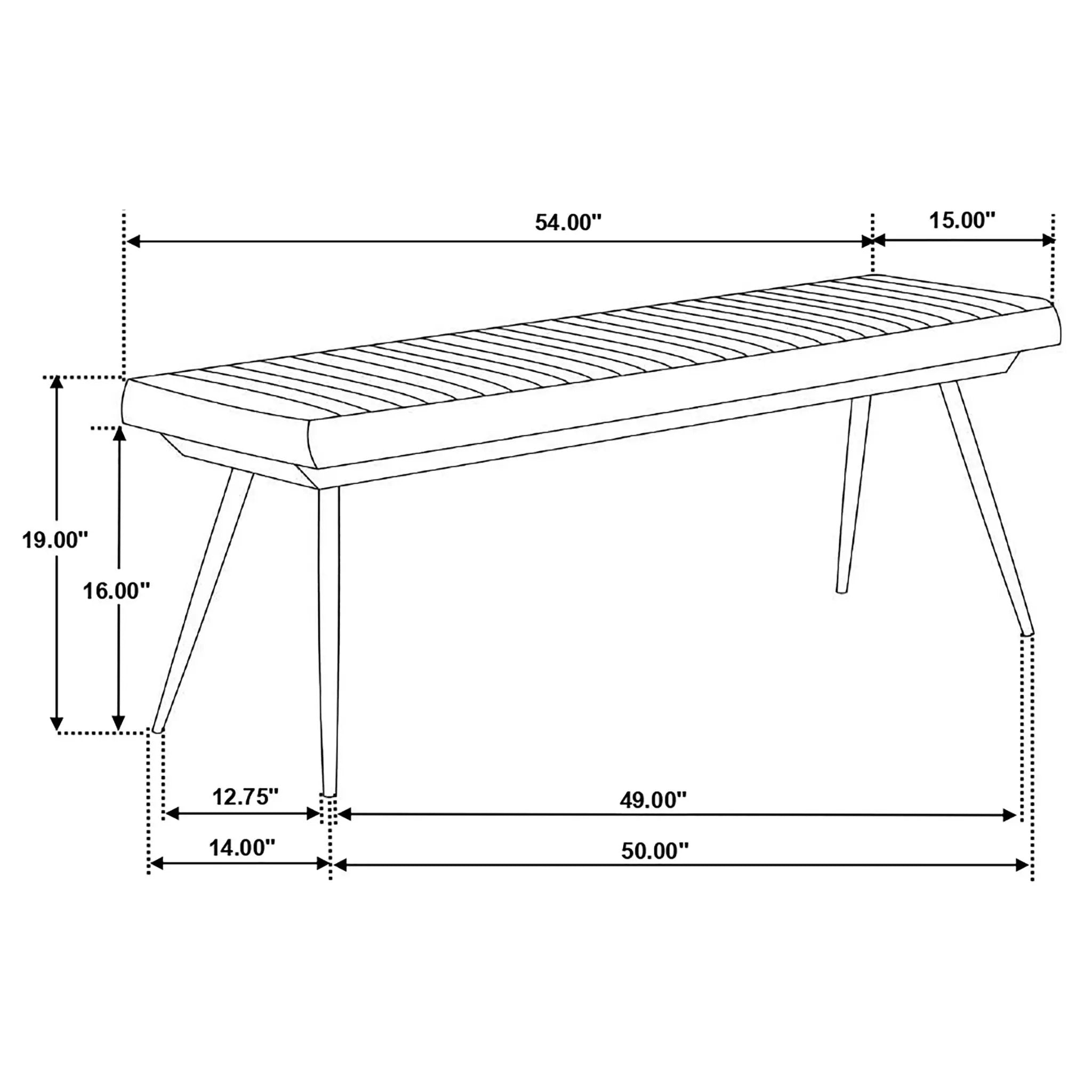 Misty Leather Upholstered Dining Bench Antique Espresso by Unique Piece Furniture