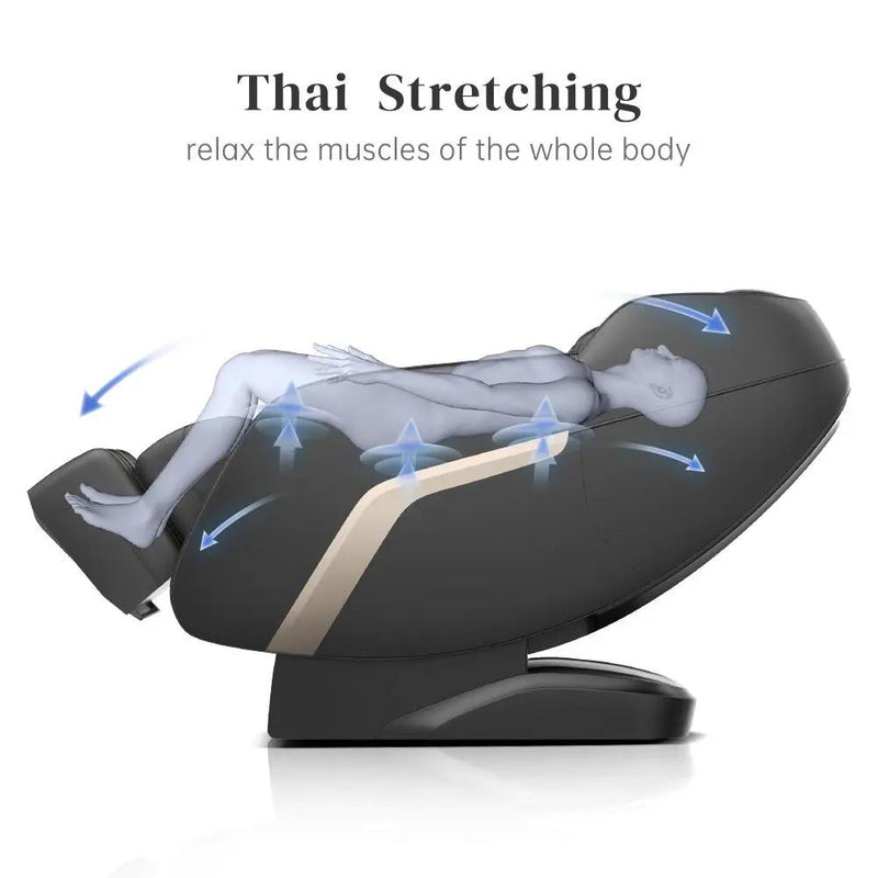 Massage Chair, Zero Gravity Shiatsu Massage Chairs Full Body And Recliner Sl-Track Massage Chair With Bluetooth Speaker, Anion, Thai Stretch, USB Charing, Heating And Foot Roller Massager - Black by HouseOfZazla